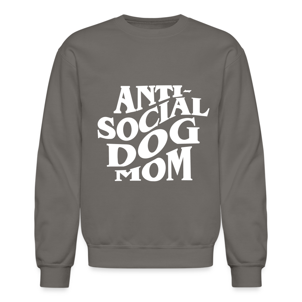 Anti-Social Dog Mom- Women's Crewneck - asphalt gray