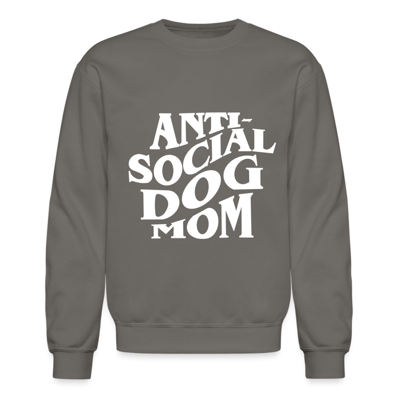 Anti-Social Dog Mom- Women's Crewneck - asphalt gray